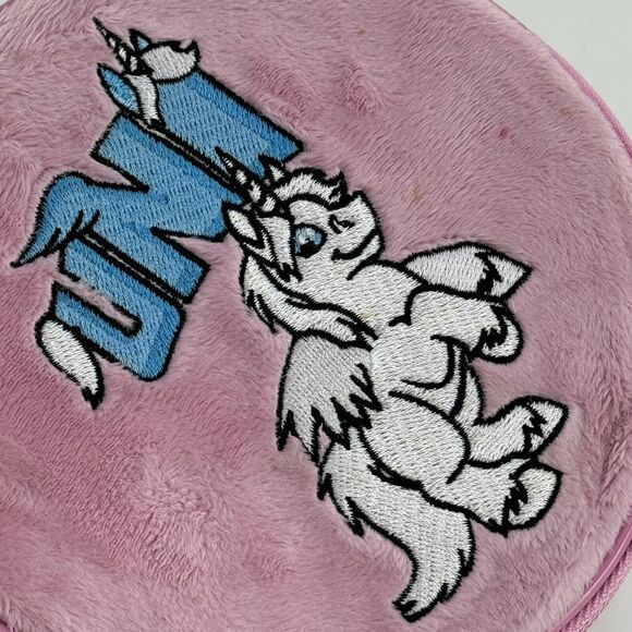 Vintage NEOPETS White Uni Unicorn Plush Pink Cover-8 CD DVD Case Holder w Zipper - Picture 3 of 6
